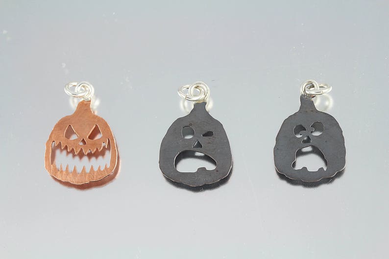 Halloween Carved Jack O Lantern Pumpkin Pendants and Adjustable Ring Jewelry image 6