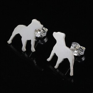 Pit Bull Silhouette Sterling Earring Studs 925 Ear Studs, Dog Breed, Cute Pet Keepsake, Dog Silhouette, Latinx Made, Nickel Free image 8