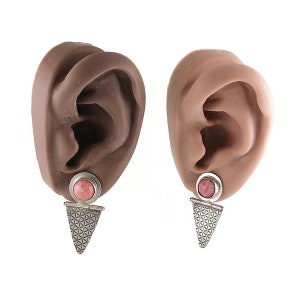 SALE Hinged Ear Studs with Pink Glass Bead image 5