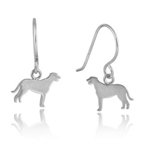 Irischer Wolfshund Hund Sterling Silber Silhouette baumelt - 925 Tropfen Ohrringe, Haustier Andenken Hund Eltern Geschenk, nickelfrei, Unisex, Lateinisch gemacht