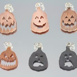 Halloween Carved Jack O Lantern Pumpkin Pendants and Adjustable Ring Jewelry image 1