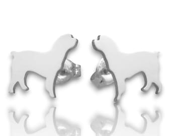 Cockapoo Sterling Silver Pup Silhouette Earrings - 925 Studs, Cute Dog Breed Pet Keepsake Gift, Nickel Free Jewelry, Latinx Small Business