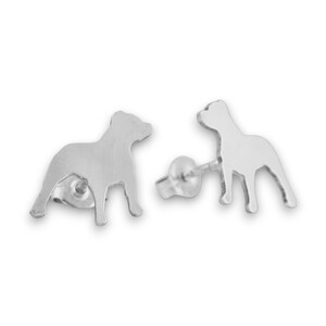 Pit Bull Silhouette Sterling Earring Studs 925 Ear Studs, Dog Breed, Cute Pet Keepsake, Dog Silhouette, Latinx Made, Nickel Free image 3