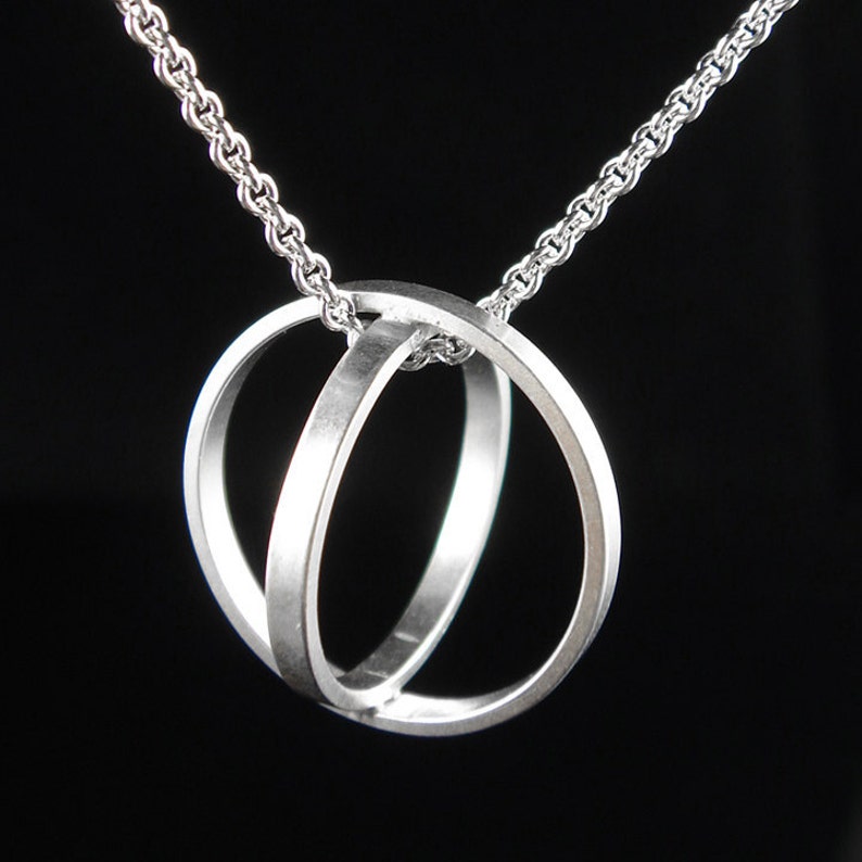 Geometric Series Absolute Cycle Orb Sterling Silver Necklace Pendant image 3