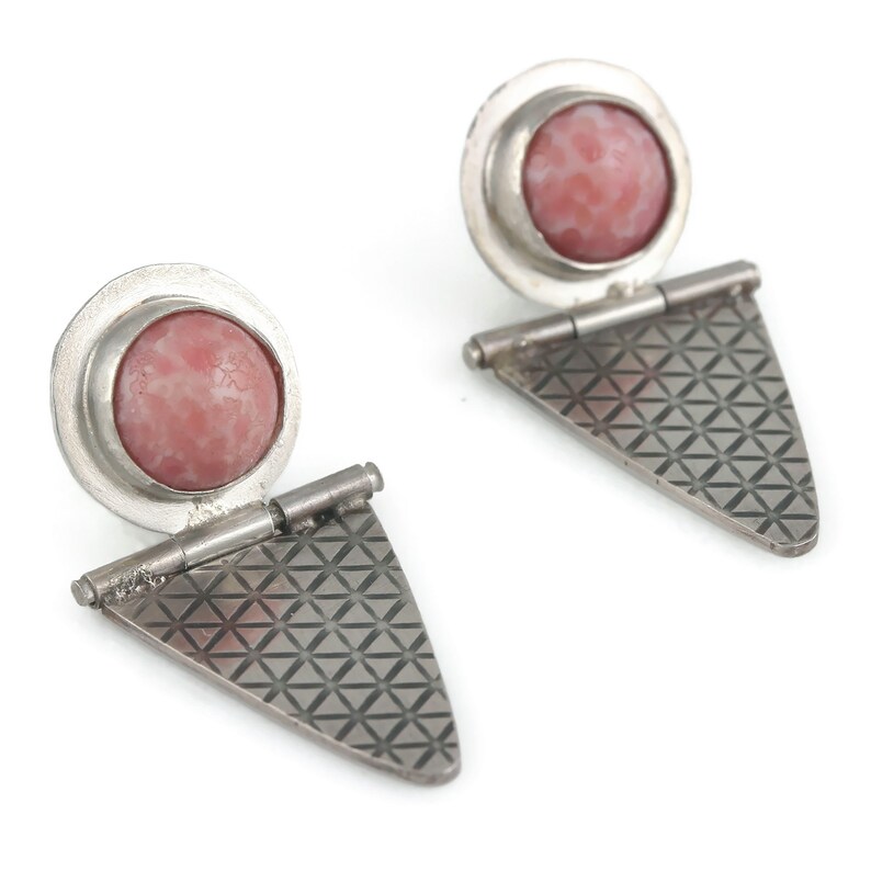 SALE Hinged Ear Studs with Pink Glass Bead image 10