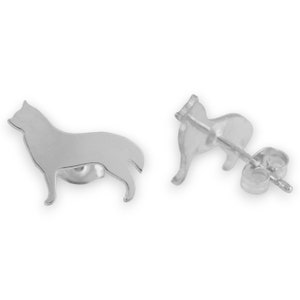 Husky Sterling Silver Silhouette Earrings 925 Ear Studs, Nickel Free, Cute Dog Breed Pet Keepsake Gift, Unisex and Latinx Made image 6
