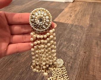 Pearl Dangling Earrings for Haldi Event – Extra Backings Provided