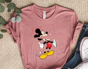 Camisa vintage de Mickey Mouse, camisa de personajes de Disney, cabeza de Mickey, camisa de vacaciones de Disney, regalo divertido de Mickey, camisa de amante de Disney para mujer.