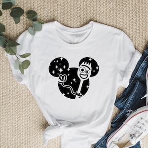 Camiseta da Disney com a cabeça do Mickey e do Garfinho, Camiseta do Garfinho, Camiseta do Toy Story, Camisetas do Garfinho do Toy Story 4 da Disney Pixar, Camisetas de presente para viagem em família na Disneylândia