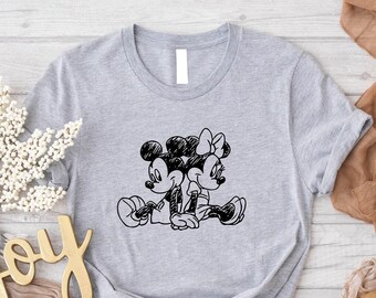 Camiseta vintage do Mickey e da Minnie, desenho do Mickey, desenho da Minnie, Mickey e Minnie vintage, Férias em Família na Disney, Camiseta infantil da Disney, Disneyworld