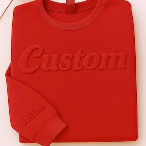 Benutzerdefinierter Puff-Präge-Sweatshirt Hoodie, trendiger 3D-Schriftzug, personalisierter Hoodie mit erhabenem Text, individuelles Namensgeschenk, einzigartiger gemütlicher Pullover