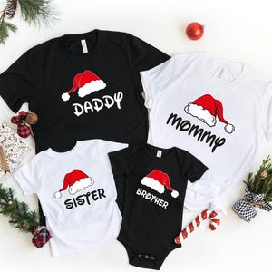 Matching Family Christmas Shirts, Matching Santa Hat Family Shirt, Christmas Shirt, Santa Shirt, Family Matching Shirt, Holiday Family Shirt