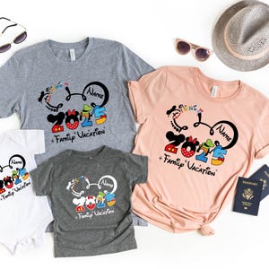 2025 Custom Name Disney Family Vacation Shirt, Disney Family Matching T-Shirt, Personalized Disney Trip, Disneyworld Matching Mickey Minnie