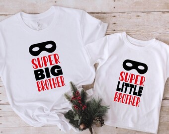 Super Big Brother Super Little Brother, T-Shirts, Family Matching Tee, Super Brothers Shirt, Gift For Family Members, Personalized Brother.