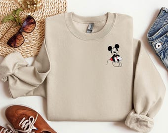 Joli sweat-shirt Mickey Mouse, pull Mickey vintage, sweat-shirt personnalisé, animation personnalisée Mickey, cadeau pour lui, joli cadeau de voyage Disney