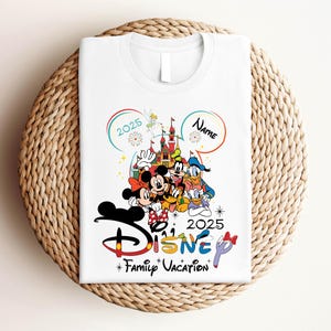 2025 Custom Name Disney Family Vacation Mickey Friends Shirt, Disney Family Matching Gift, Personalized Disney Trip,Disneyworld Matching tee