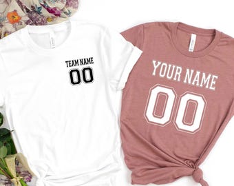 Custom Sports Team T-Shirt: Personalized Name & Number