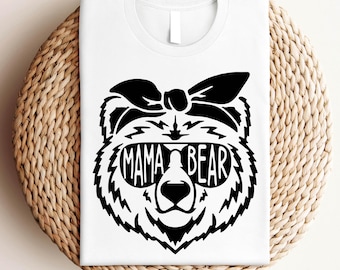 Mama Bear with Kids name On Sleeve Custom Shirt, Mothers Day Gift, Mama Bear With Bandana Shirt,Gift For Mom,Baby Shower Gifts,Mom To Be tee
