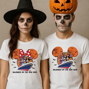 Halloween On The High Seas 2025 Mickey & Friends Halloween Halloween Cruise Trip Shirt, Halloween on the High Seas, Disney Cruise Family tee