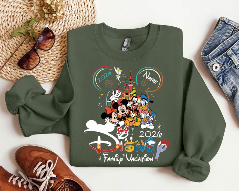 2026 Custom Name Disney Family Vacation Mickey Friends Sweatshirt, Disney Family Matching Gift,Personalized Disney Trip,Disneyworld Matching image 2