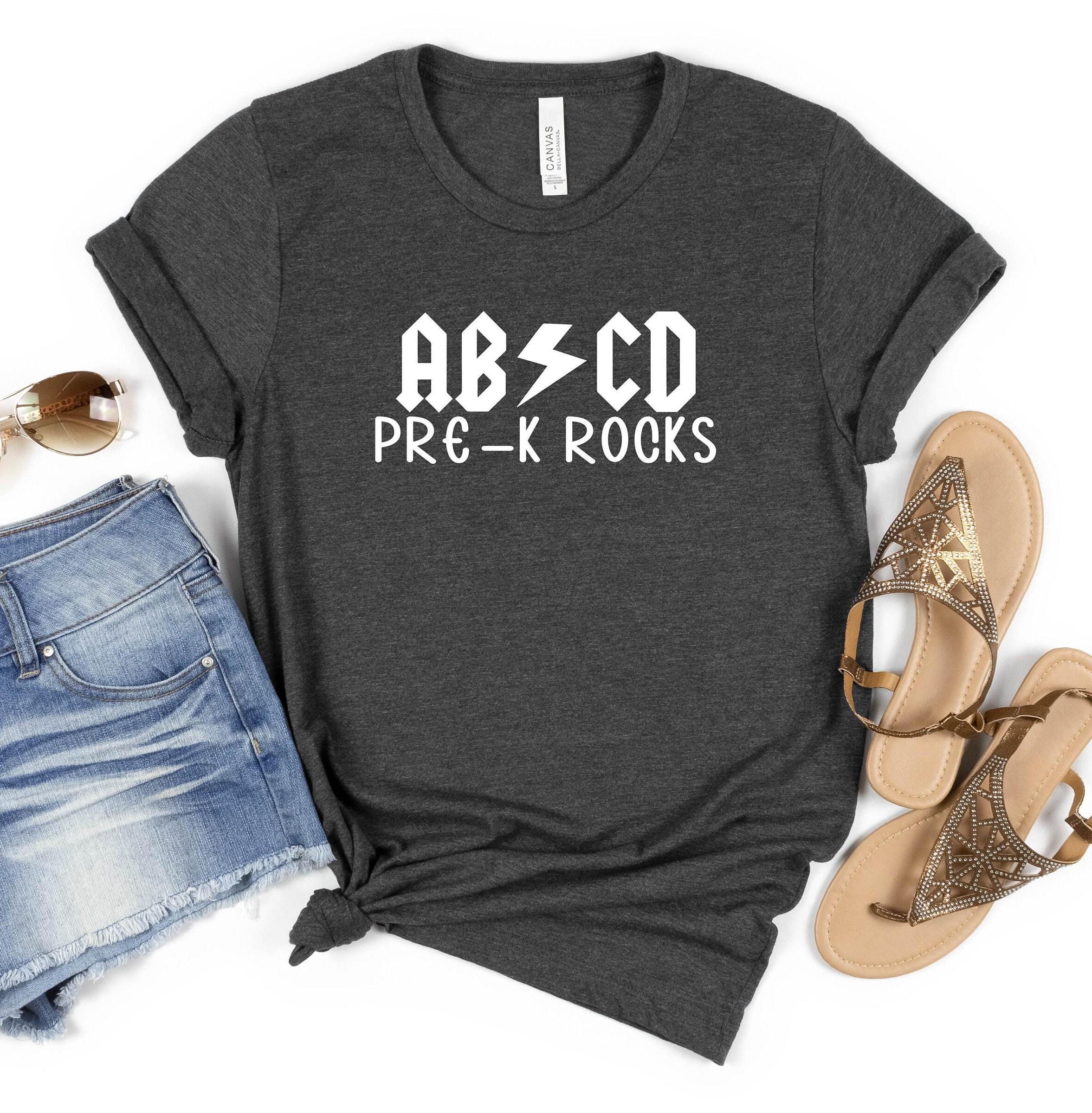 ABCD Pre-k Rocks Shirt, Christmas Gift for Teachers, ABCD Student Shirt ...