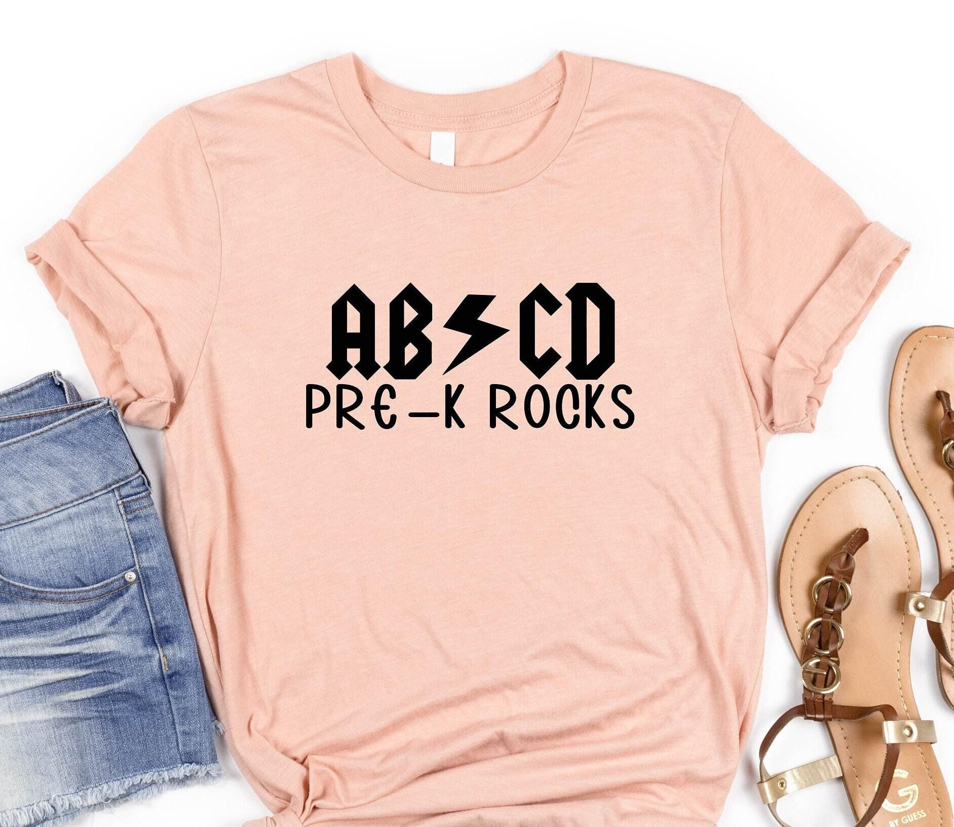 ABCD Pre-k Rocks Shirt, Christmas Gift for Teachers, ABCD Student Shirt ...