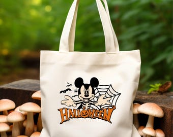 Disney Mickey Halloween Season Tote Bag, Trick or Treat Shopping Gift for Kids Bag, Halloween Tote bag, Custom Tote Bag, Trick or Treat Bags