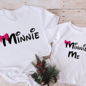 Minnie and Minnie Me Shirt, Cute Disney Shirt, Mom and Her Daughter Matching Tee, Mother&#39;s Day Gift, Disneyland Apparel, Trend Tee, Custom.