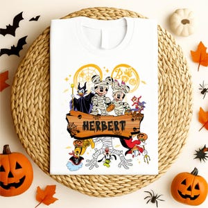 Personalized Disney Mickey and Friends Mummy Custom Disney Halloween Family 2025 Tee, Custom Disney Trip Shirt, Mickey Halloween Ghost Shirt