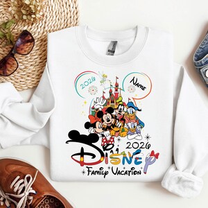 2026 Custom Name Disney Family Vacation Mickey Friends Sweatshirt, Disney Family Matching Gift,Personalized Disney Trip,Disneyworld Matching image 4
