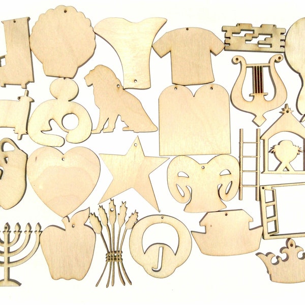 Jesse Tree (Qty 25 Pcs Per Set) Unfinished Flat Wood Shape Cut Out JT4501B CTO Laser Crafts LaserWoodys Lindahl Woodcrafts