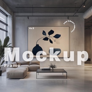 Horizontaler Rahmen Mockup Photoshop-Vorlage, 4x3-Rahmen für Kunst- und Druckanzeige, Rahmen Mock-Ups, moderner Rahmen Mockup, Innenrahmen-Mockup