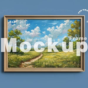 Landschaftsrahmen Mockup A4, rustikaler Rahmen Mockup, Antikes Wandkunst Mockup, Horizontaler Rahmen, Vintage Rahmen Mockup, Holzrahmen Mockup