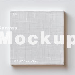 Square Canvas Mockup Display/Simple Canvas Mockup for 1x1 Artwork/Simple Modern Painting 1:1 Mockup/Minimal Design/JPG PSD Smart Object/N256