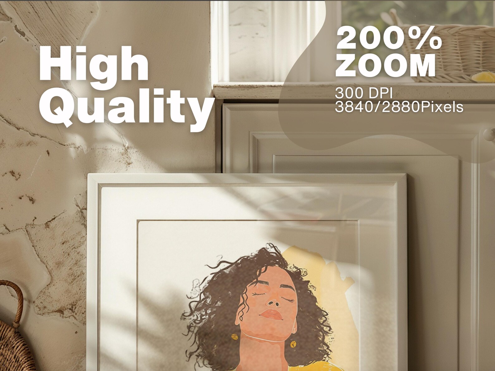 Square Frame Mockup Photoshop Template, Light Wood Frame Mockup for ...