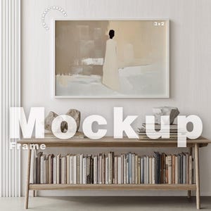 Horizontaler Rahmen Mockup Photoshop Vorlage, 3x2 Rahmen für Kunst und Druck Display, Rahmen Mock Ups, moderner Rahmen Mockup, Innenrahmen Mockup