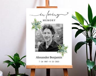 Beerdigung Zeichen, Beerdigung Willkommensschild, Gedenkschild, Gedenktafel, Trauerdekoration, Feier des Lebens Poster, Beerdigung