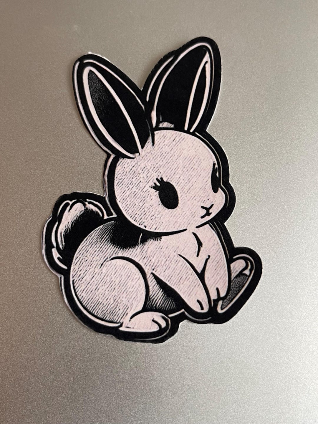 Vintage Bunny Sticker: Black & White Etching Style Rabbit Vinyl Decal ...