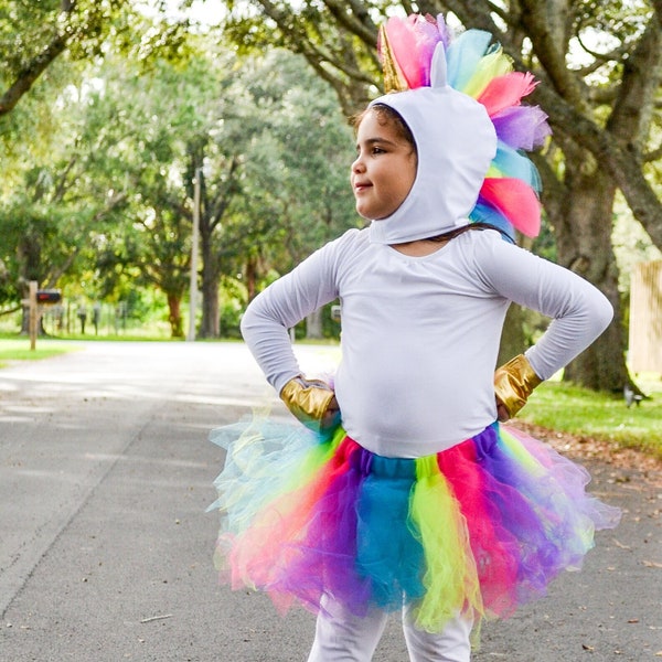 Rainbow Unicorn Costume Hat Skirt & Hooves - DIY Unicorn Costume - Dress up Unicorn pattern 3T-4T - Unicorn Hat pattern