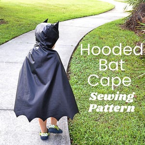 Hooded Bat Cape PDF Sewing Pattern size 3T-4T - Bat Cape Dress Up - Bat Cape Costume -Toddler Cape - Dress Up Cape
