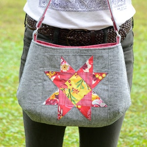 Quilty Penelope Bag PDF Pattern, Quilted Handbag pattern, sew a small handbag