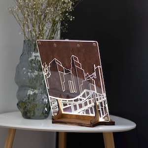 Wooden & Acrylic Clipboard with LED Stand | Personalized Perfect Gift, Teacher Appreciation, Personalized Office Supplies, First Day School