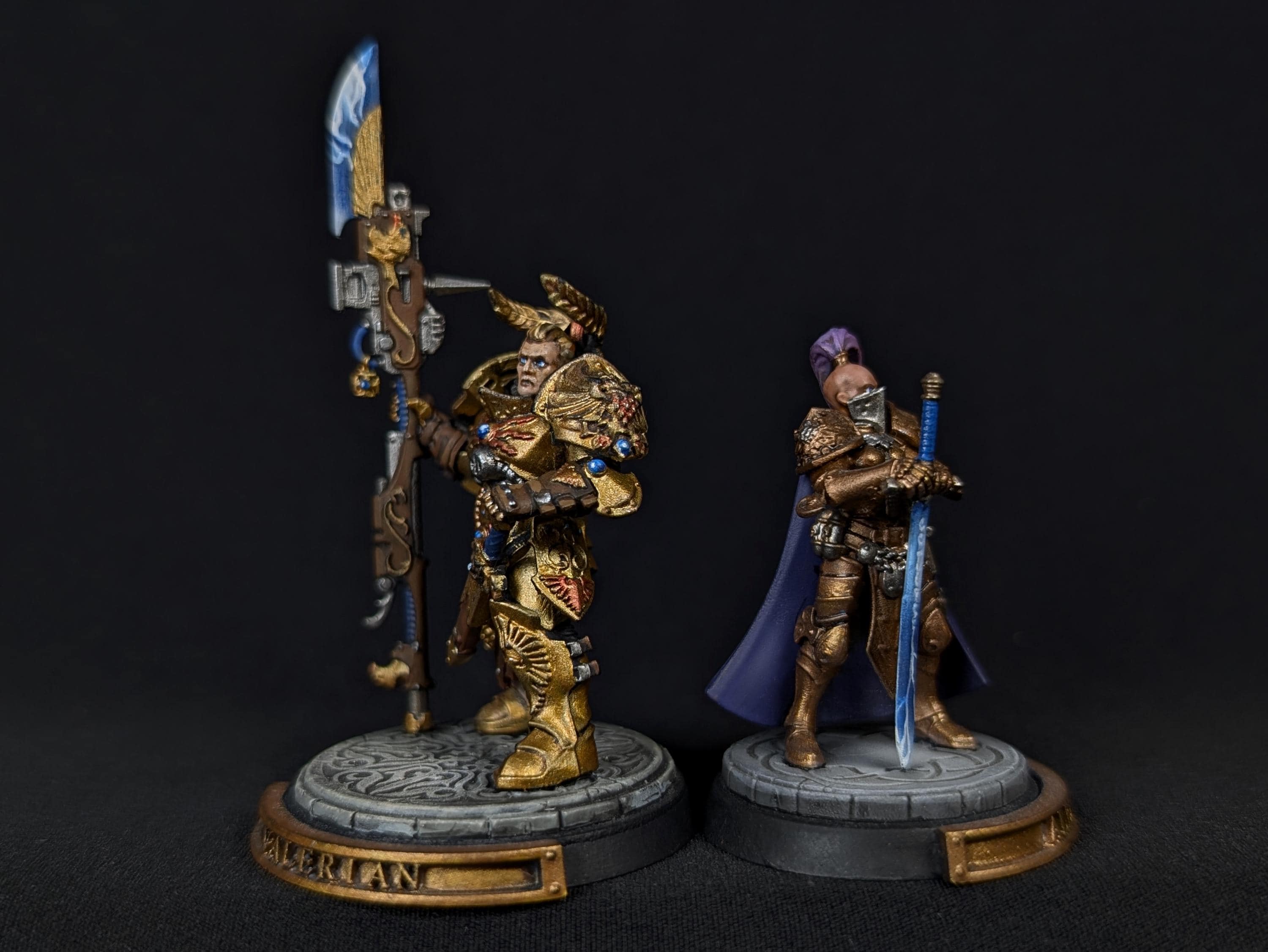 Warhammer 40k Painted Adeptus Custodes Valerian and Aleya - Etsy