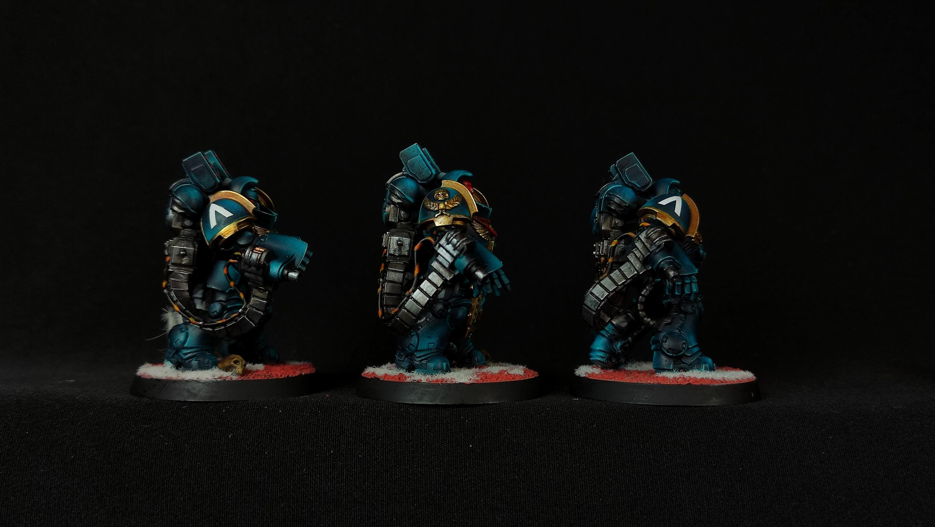 Warhammer 40k Painted Space Marine Primaris Ultramarines Aggressors Set ...