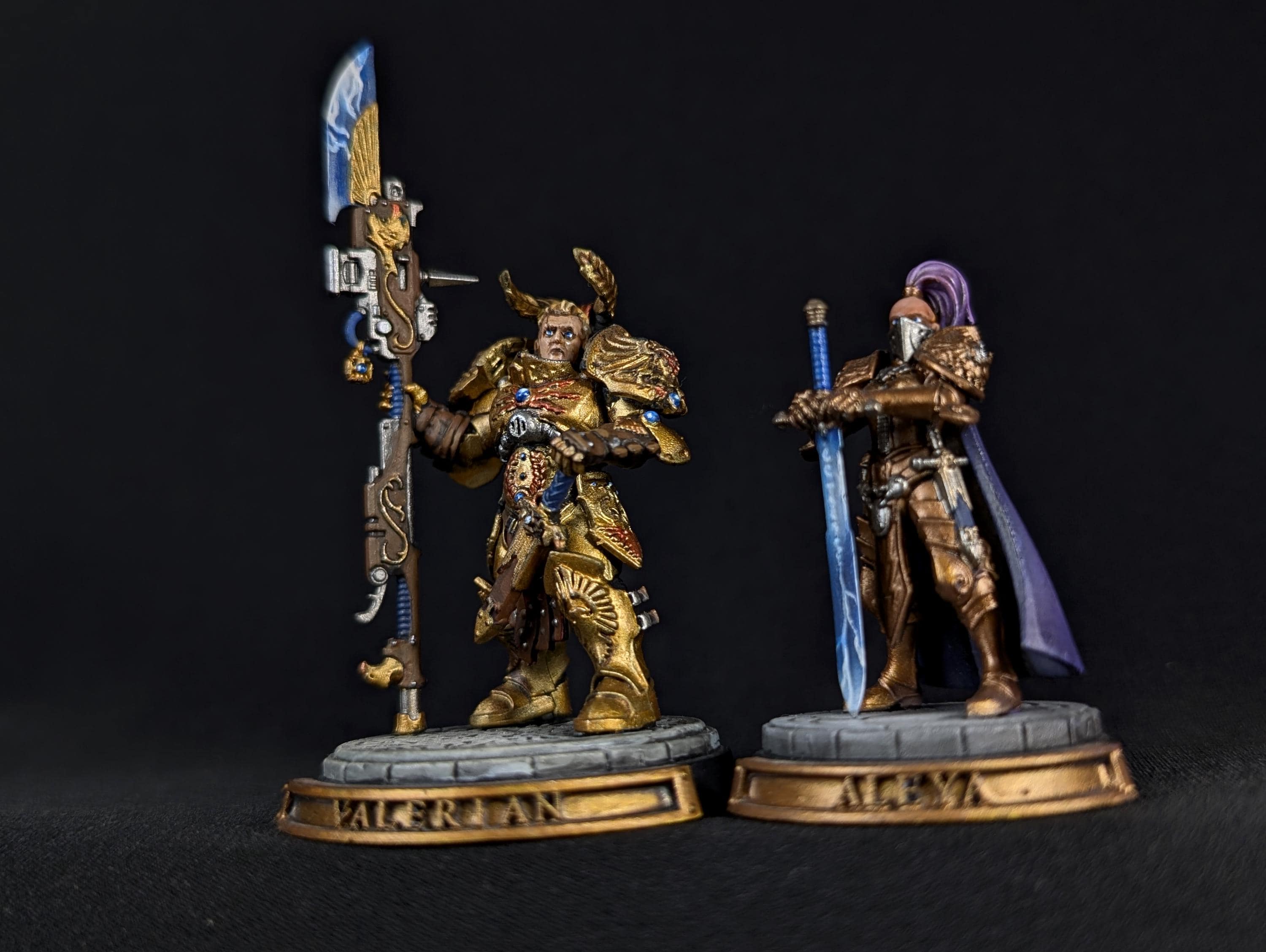 Warhammer 40k Painted Adeptus Custodes Valerian and Aleya - Etsy