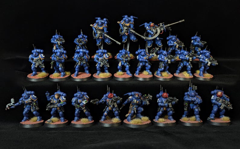 Warhammer 40k Painted Primaris Ultramarines Space Marine Army Set - Etsy