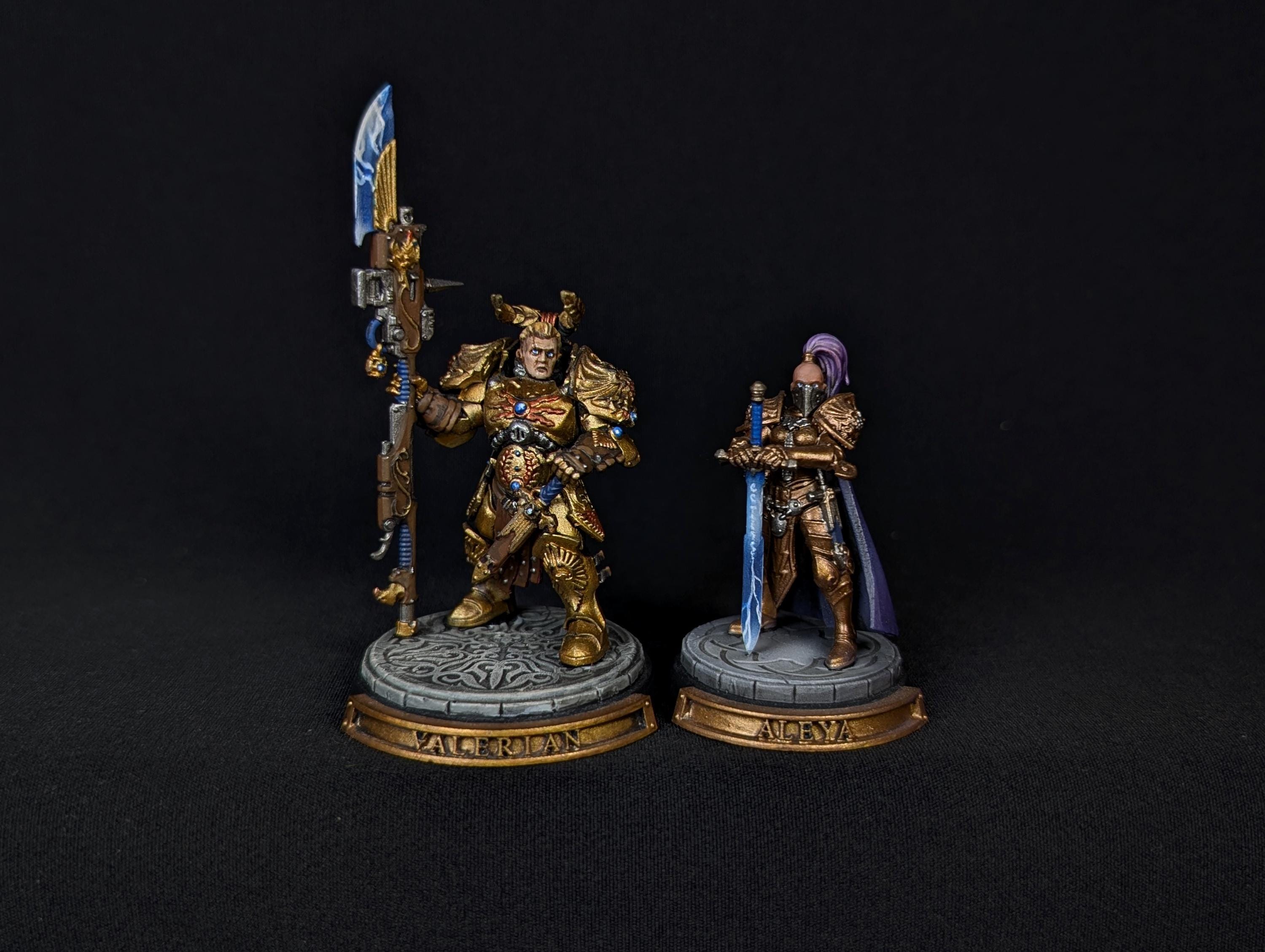 Warhammer 40k Painted Adeptus Custodes Valerian and Aleya - Etsy