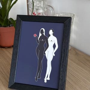 Stampa A4 "Eve & Eve", stampa digitale su carta, stampa artistica, poster illustrativo decorativo