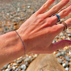 Mens Silver Bracelet, Mens Bracelet: 2MM Cuban Bracelet Personalised Length, Stainless Steel