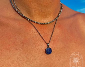 男性用ラピスラズリペンダントネックレス - メンズジュエリー
